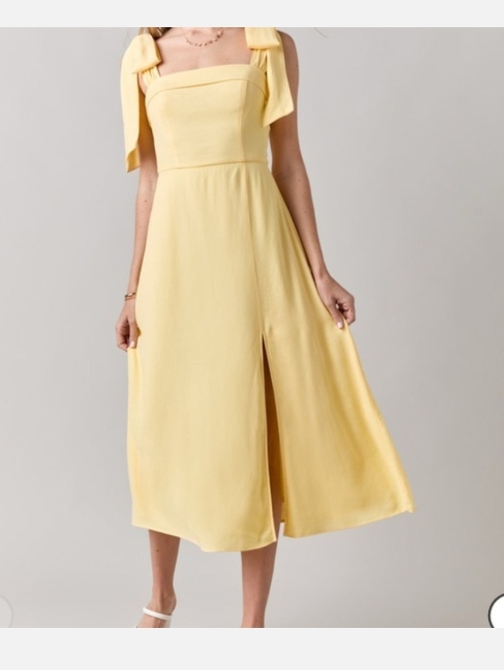 Justine Sleeveless Tie Strap Midi Dress  - Picture 3 of 4